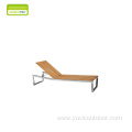 Stainless Steel Teak Sun Lounger For Outdoor Furniture